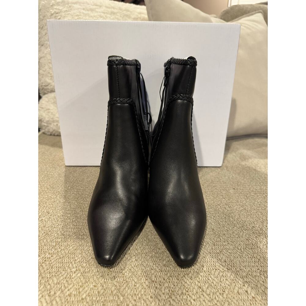 Leather Braided Ankle Boots